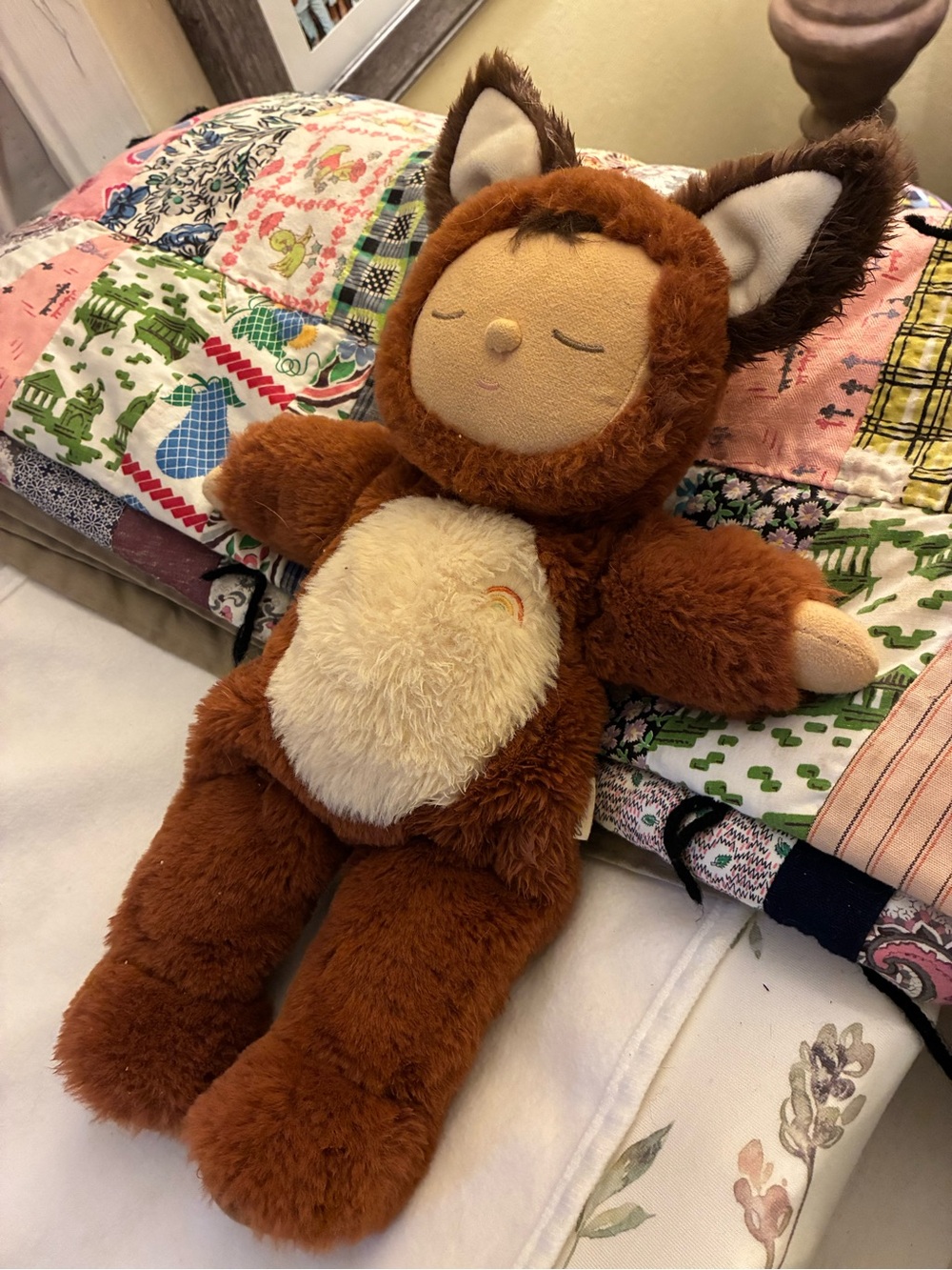 Brown & Cream Fox Plush Doll - Cozy Stuffed Animal by Ollie Ella Dinkum